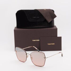 Tom Ford Nickie-02 FT1107 28U Butterfly Sunglasses - Gold/Bordeaux Mirror